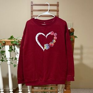 Heart and Paw Print Graphic Sweatshirt